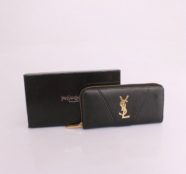 YSL zip wallet 1357 black